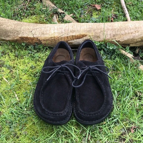 Birkenstock Black Leather Suede Pasadena Moccasin Size 8 - Picture 2 of 12